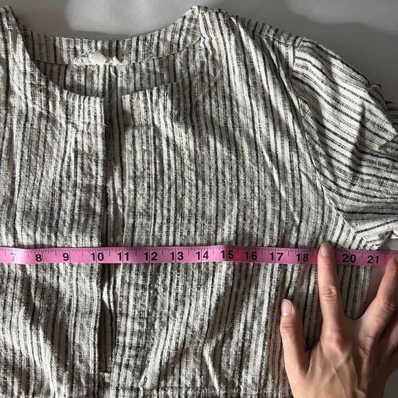 Eileen Fisher Organic cotton Stripe Open Front Preppy Minimalist Summer Vacation - Picture 11 of 11